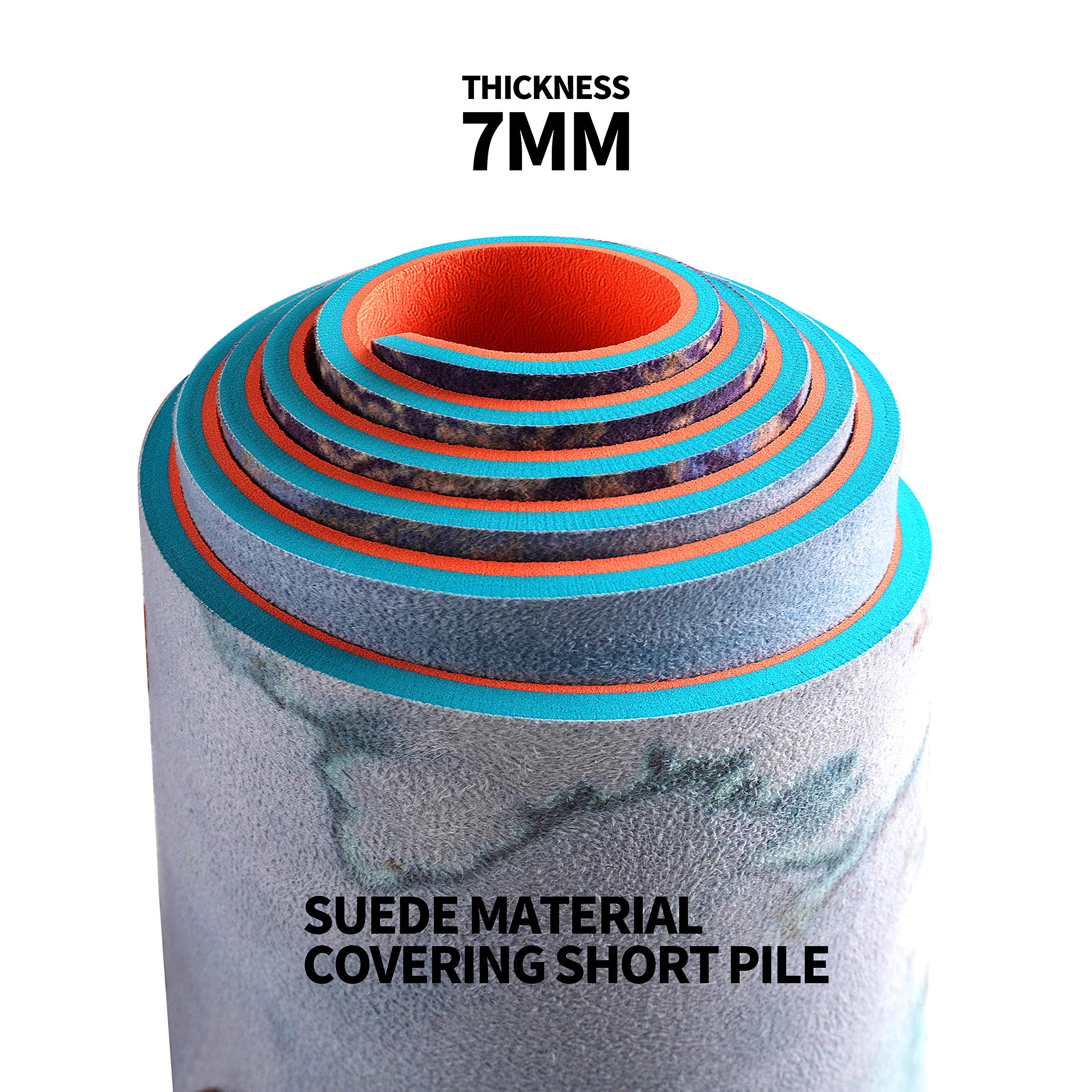 OGOGO Suede Yoga Mat,Non Slip Eco Friendly Fitness Exercise Mat with Carrying Strap,Pro Yoga Mats for Women and Men,Workout Mats for Home