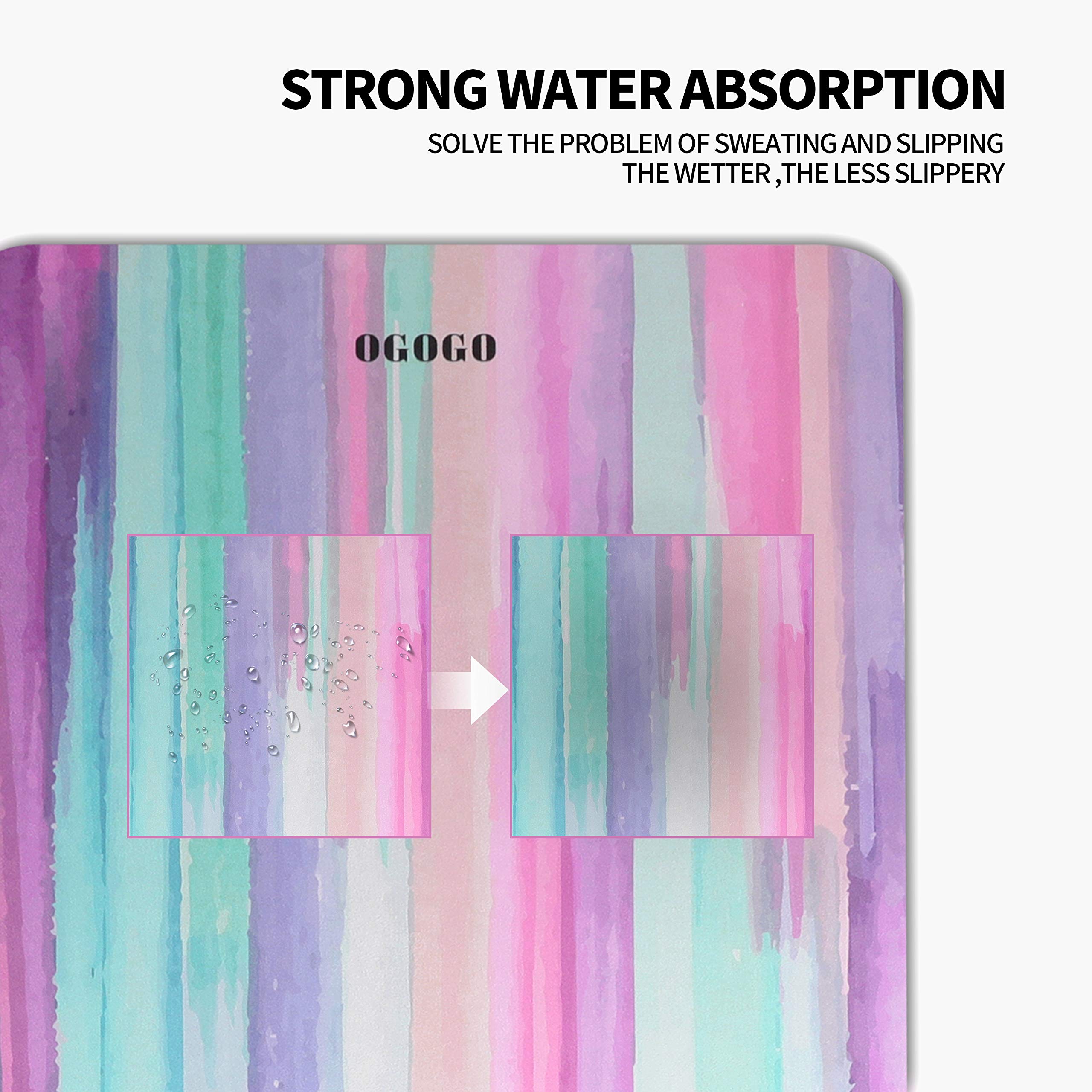 OGOGO Suede Yoga Mat,Non Slip Eco Friendly Fitness Exercise Mat with Carrying Strap,Pro Yoga Mats for Women and Men,Workout Mats for Home