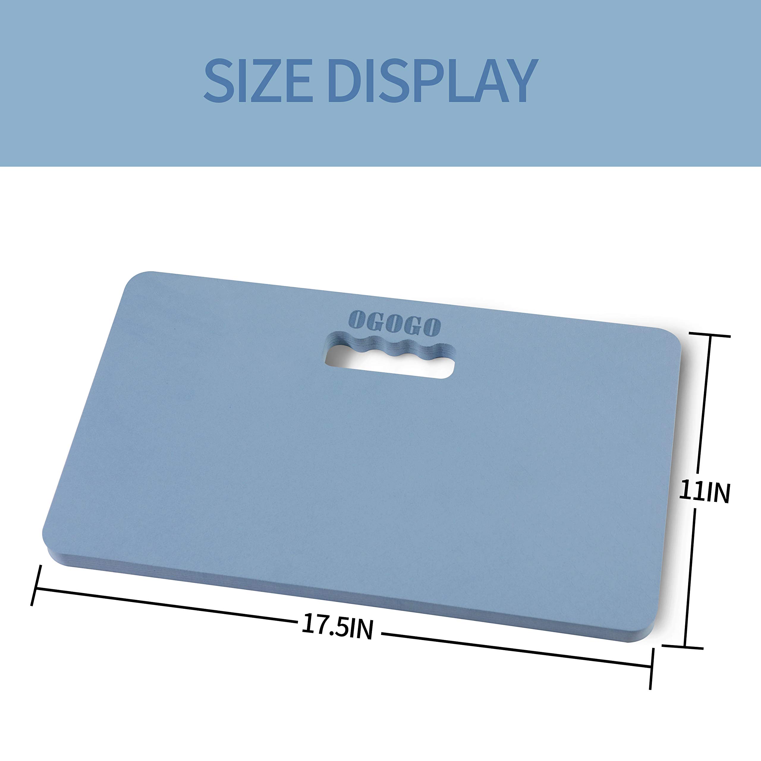 OGOGO Kneeling Pads - ECO-Friendly TPE Material Thick Extra Large Foam Comfort Kneeling Cushion for Gardening, Yard Work, Yoga, and Floor Kneeler for Baby Bath,17.5" x 11" x 3/4", Blue and Green Brand: OGOGO