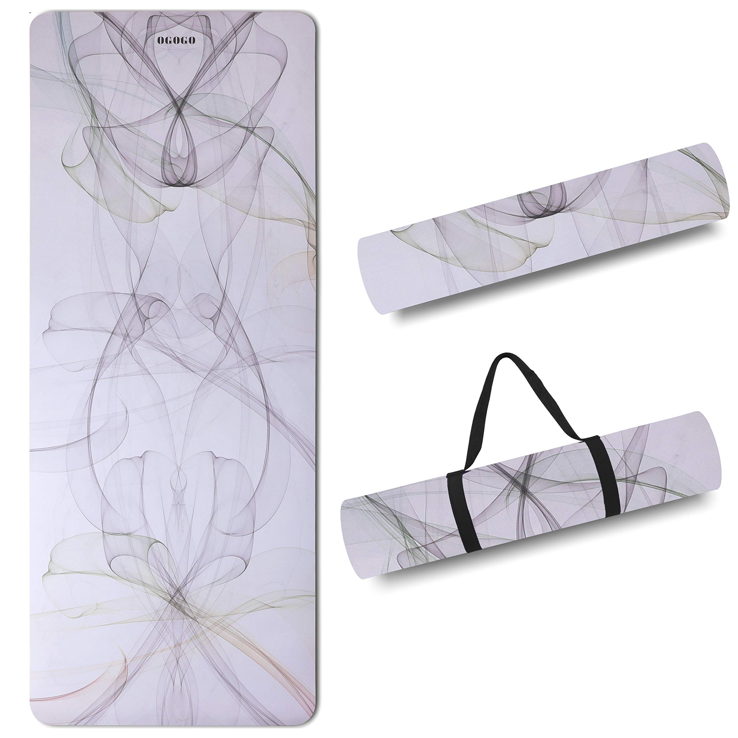 OGOGO Yoga Mat Double-Sided Non Slip,Eco Friendly Exercise Yoga Mat for Men and Women,Thick High Density Pro Mat with Carrying Strap